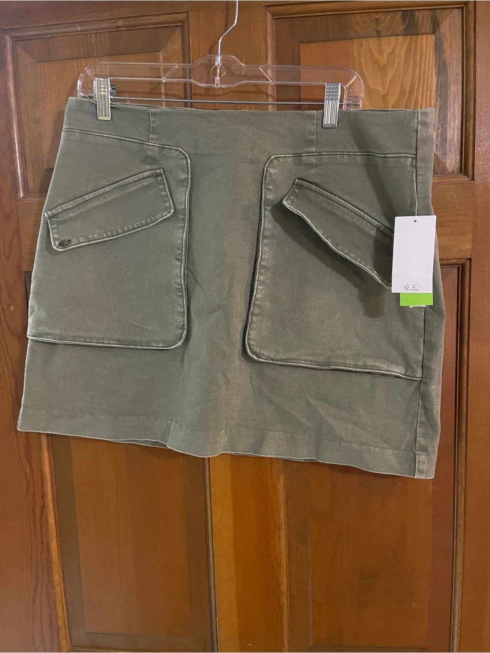 Sam Edelman Olive Green Mini Skirt with Front Flap Details